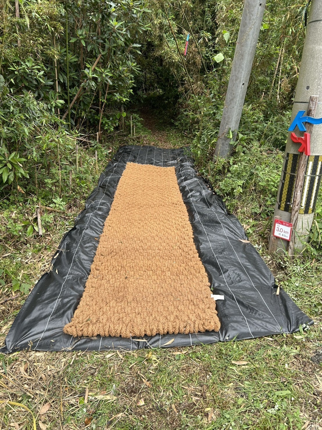 遠見番所跡へ向かう山道の入口に敷いたココペーバー